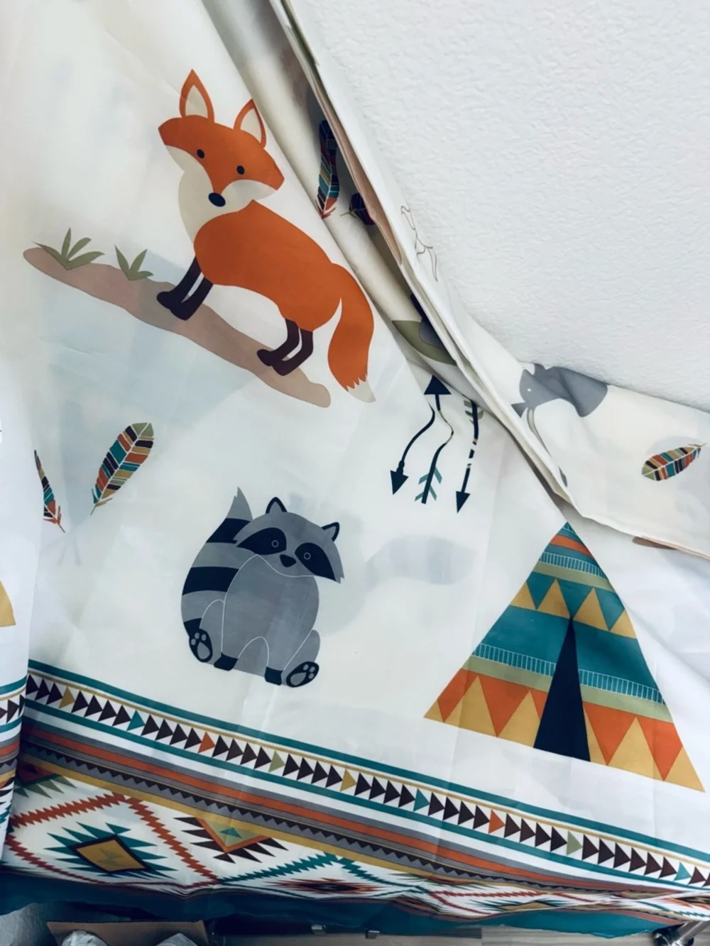 Woodland Forest Animals Aztec Tribal Shower Curtain